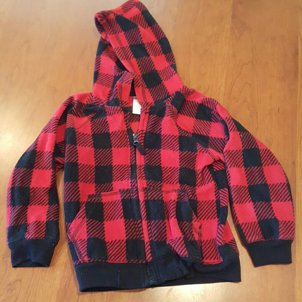 Toughskins black & red fleece zip-up hoodie
